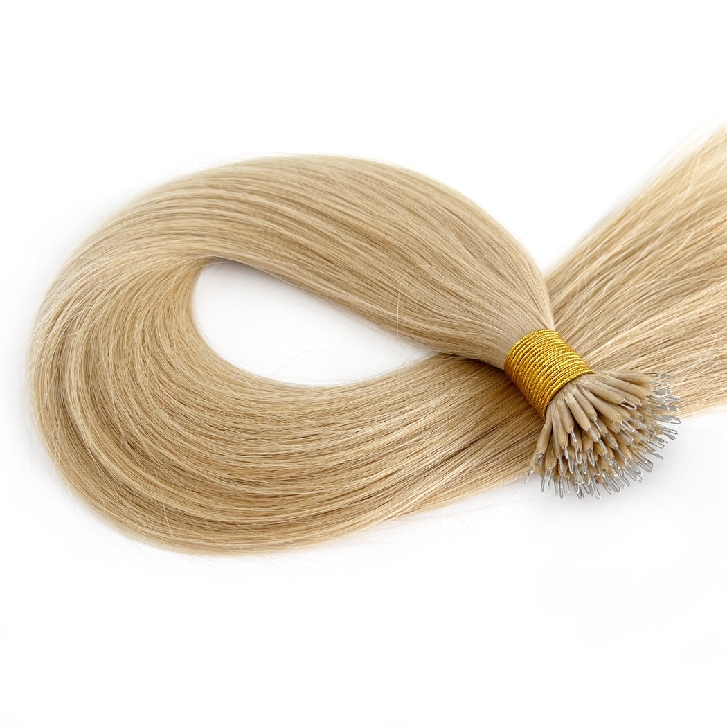 Nano Bead Hair Extensions - Blonde #18 Keratin Hair Extensions| Hairperfecto