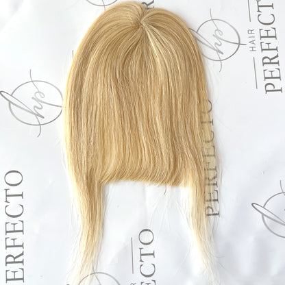 100% Human Hair Clip In Bangs with Hair Temples-#24 Blonde