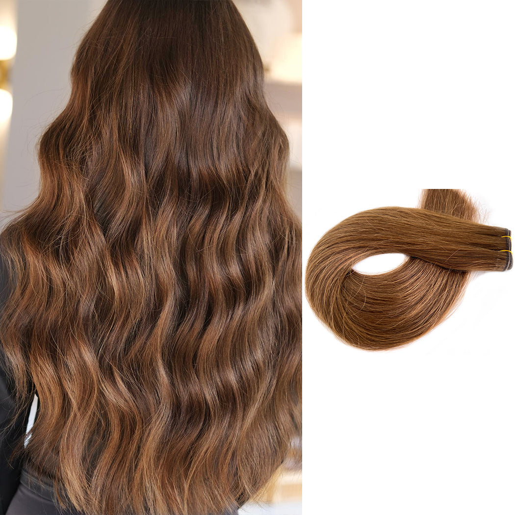 Hair Extension Wefts | Dark Brown #4 Remy Hair Weft | Hairperfecto