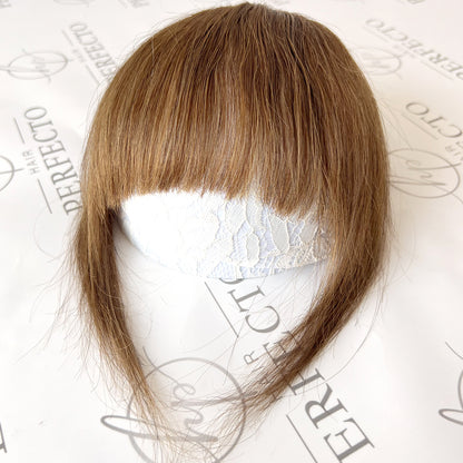 Clip in Bangs Real Human Hair Fringe With Temples -#6 Camel Brown