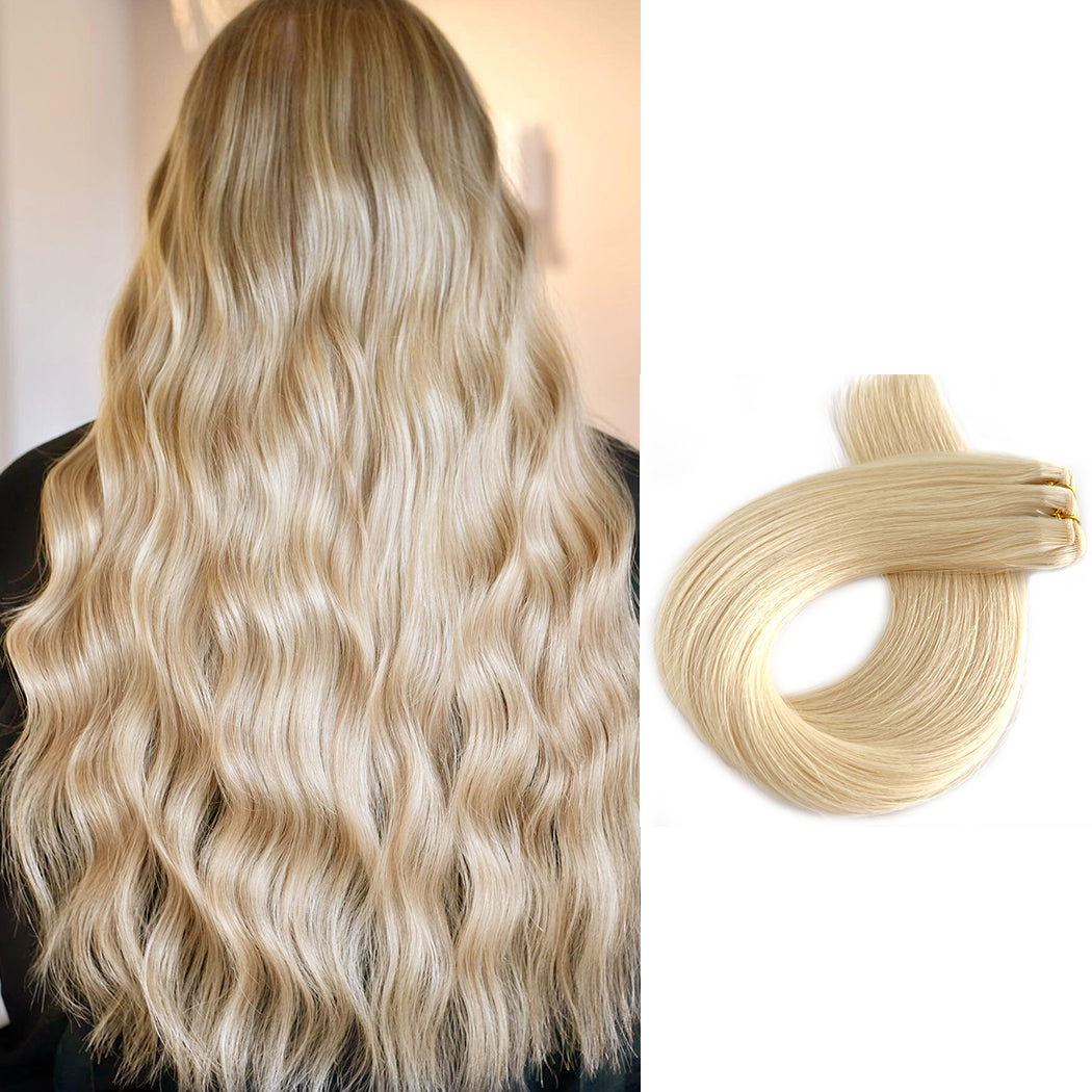Hair Extension Wefts | Blonde #60 Remy Hair Weft Extensions | Hairperfecto