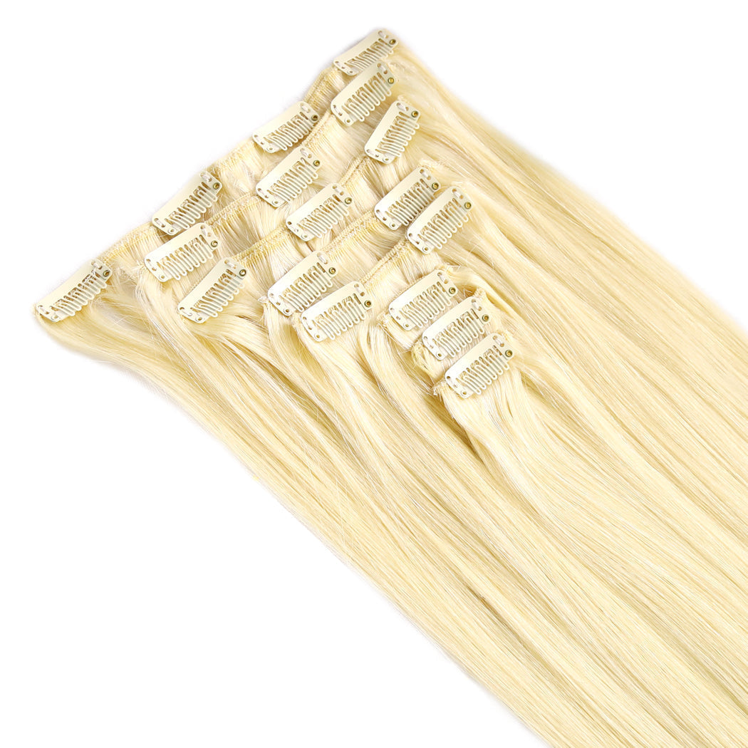 Clip In Hair Extensions Thin Hair Blonde #613 Clip Ins| Hairperfecto