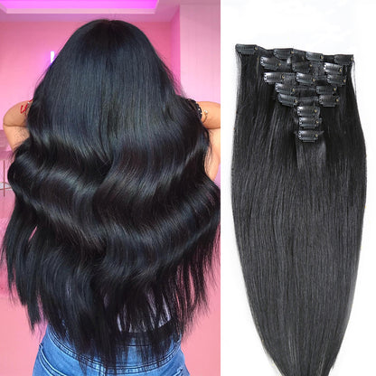 Clip In Hair Extensions Jet Black Clip Ins| Hairperfecto