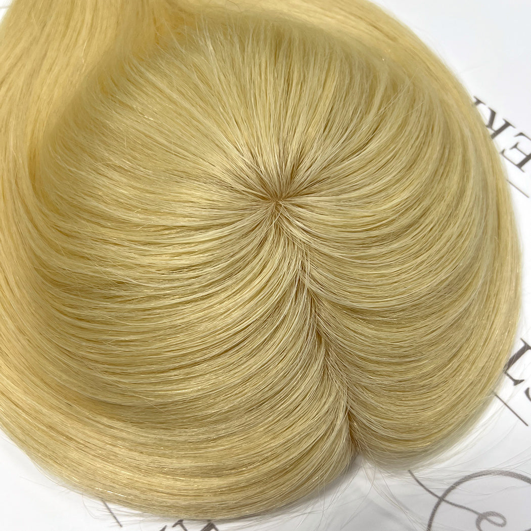 Micorline Hair Toppers Silk Top Base 16 Inch Blonde Hair Topper For Women