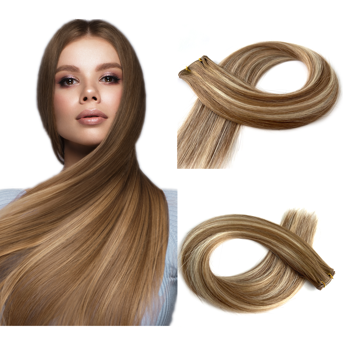 Genius Hair Wefts - 100% Remy Weft Hair Extensions  #T8A/P8A/1001| Hairperfecto