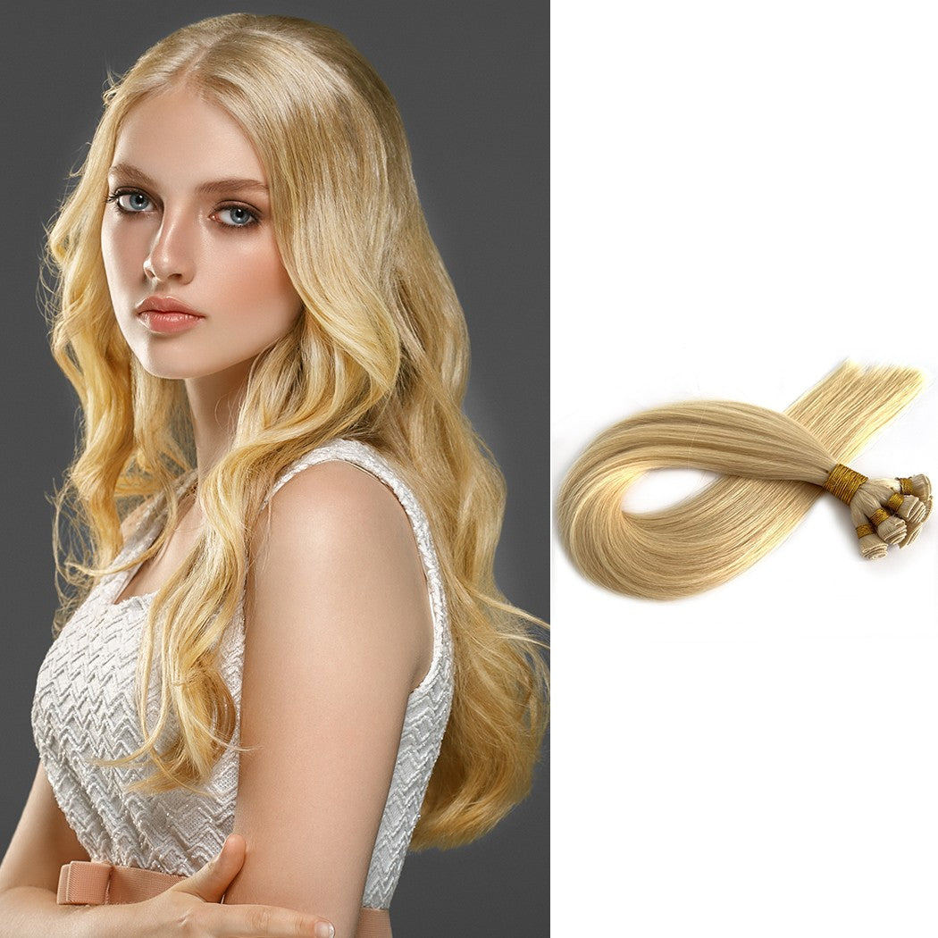 Wefts Hair Extensions Ash Blonde #60 Hand-Tied Hair Weft | Hairperfecto