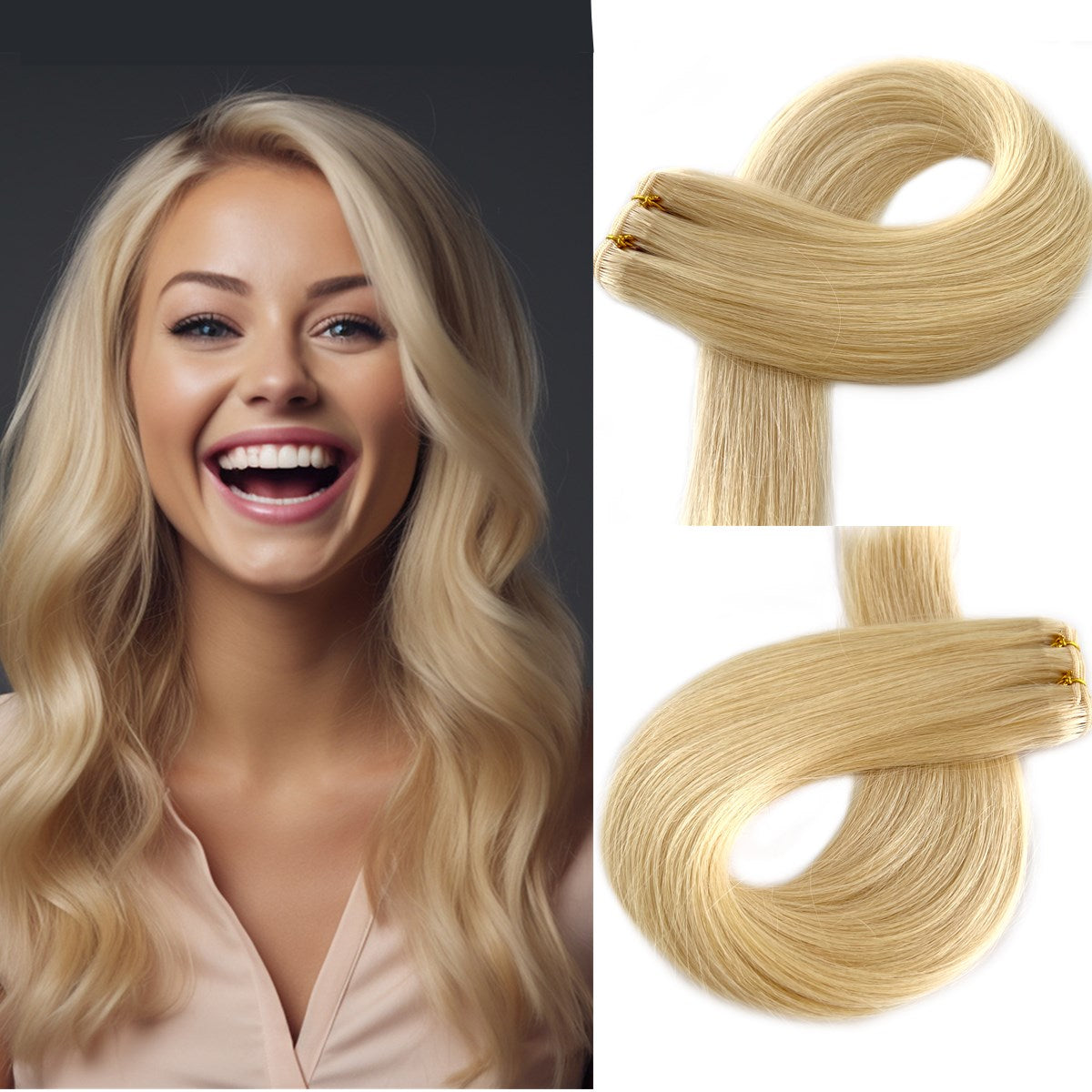 I-Tip Hair Extensions Micro Ring Keratin Hair Blonde #22 | Hairperfecto