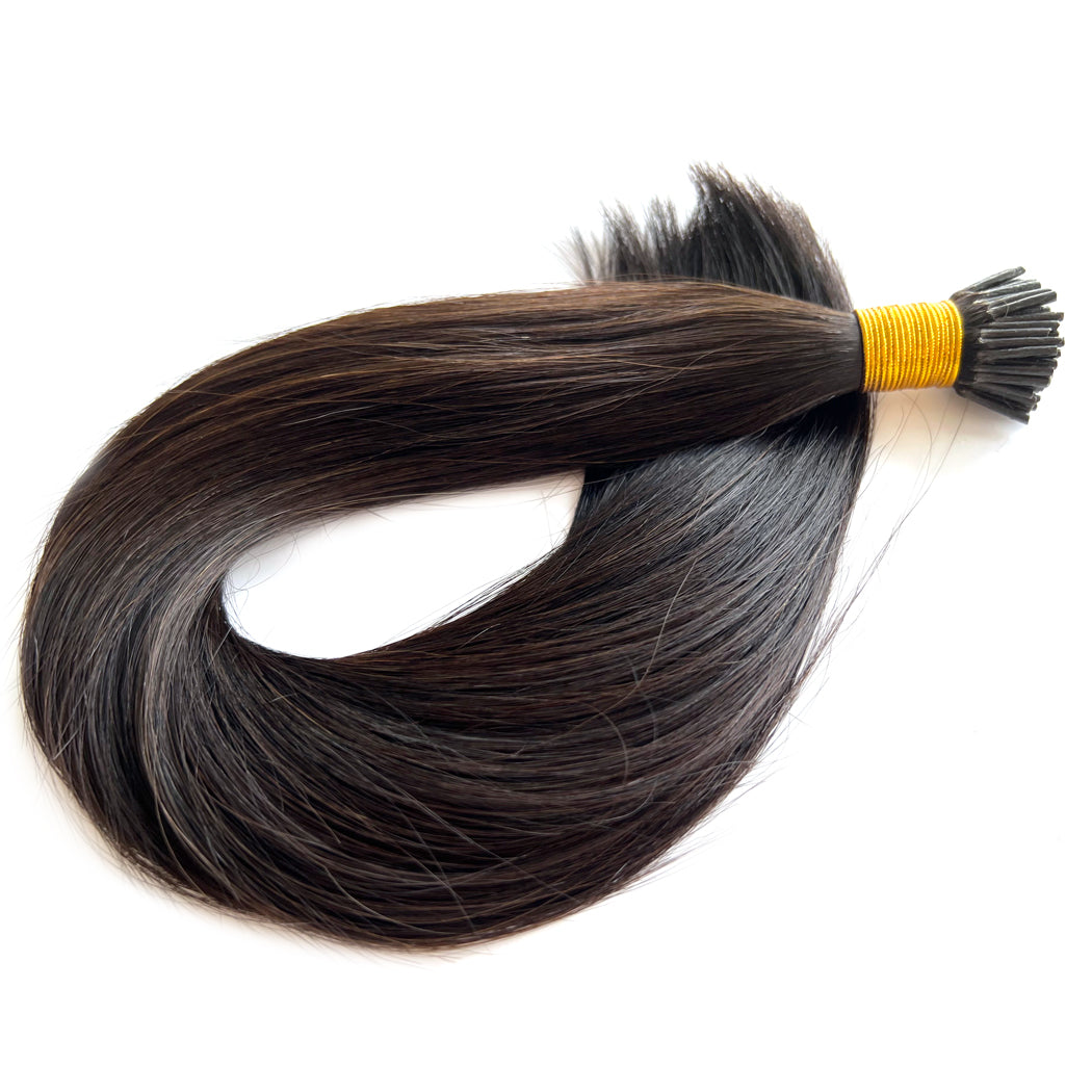 Remy Hair I Tip ExtensionsI Keratin Hair Natural Black | Hairperfecto