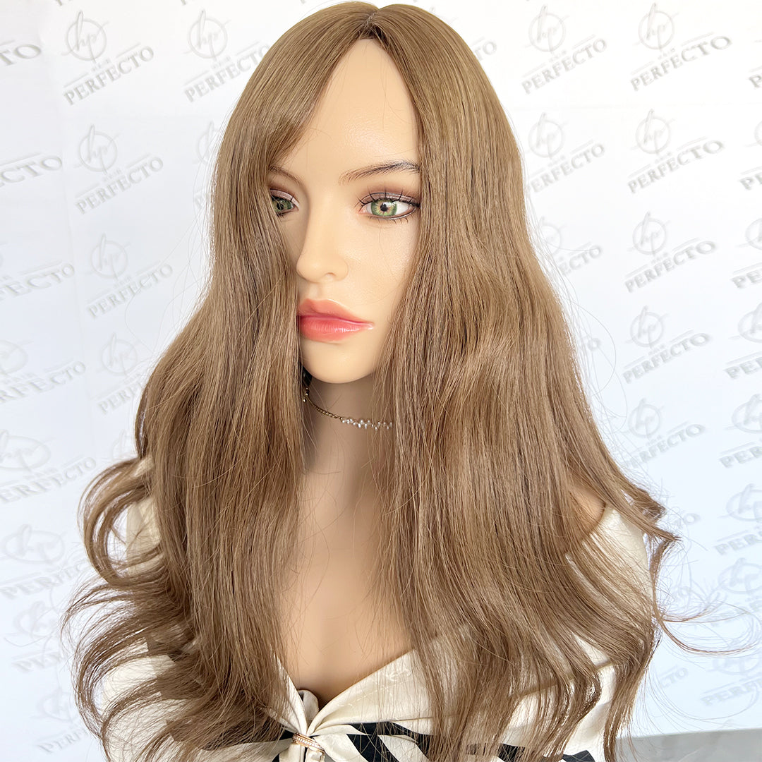 Hair Toppers Silk Base Chestnut Brown Virgin Human Hair Pieces - Celena