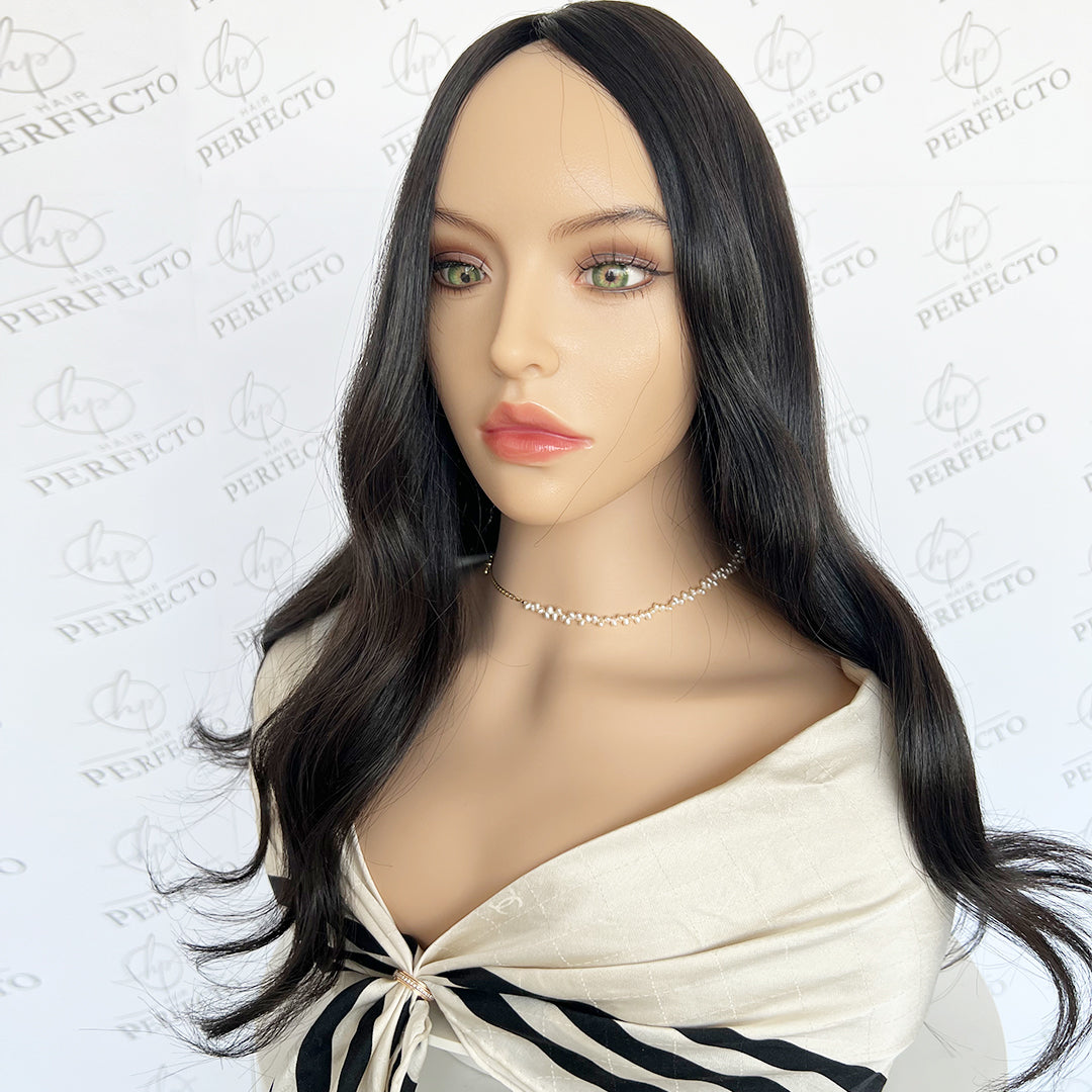 Premium Hair Toppers  Natural Black Hair 6*7 Silk Base - Lily