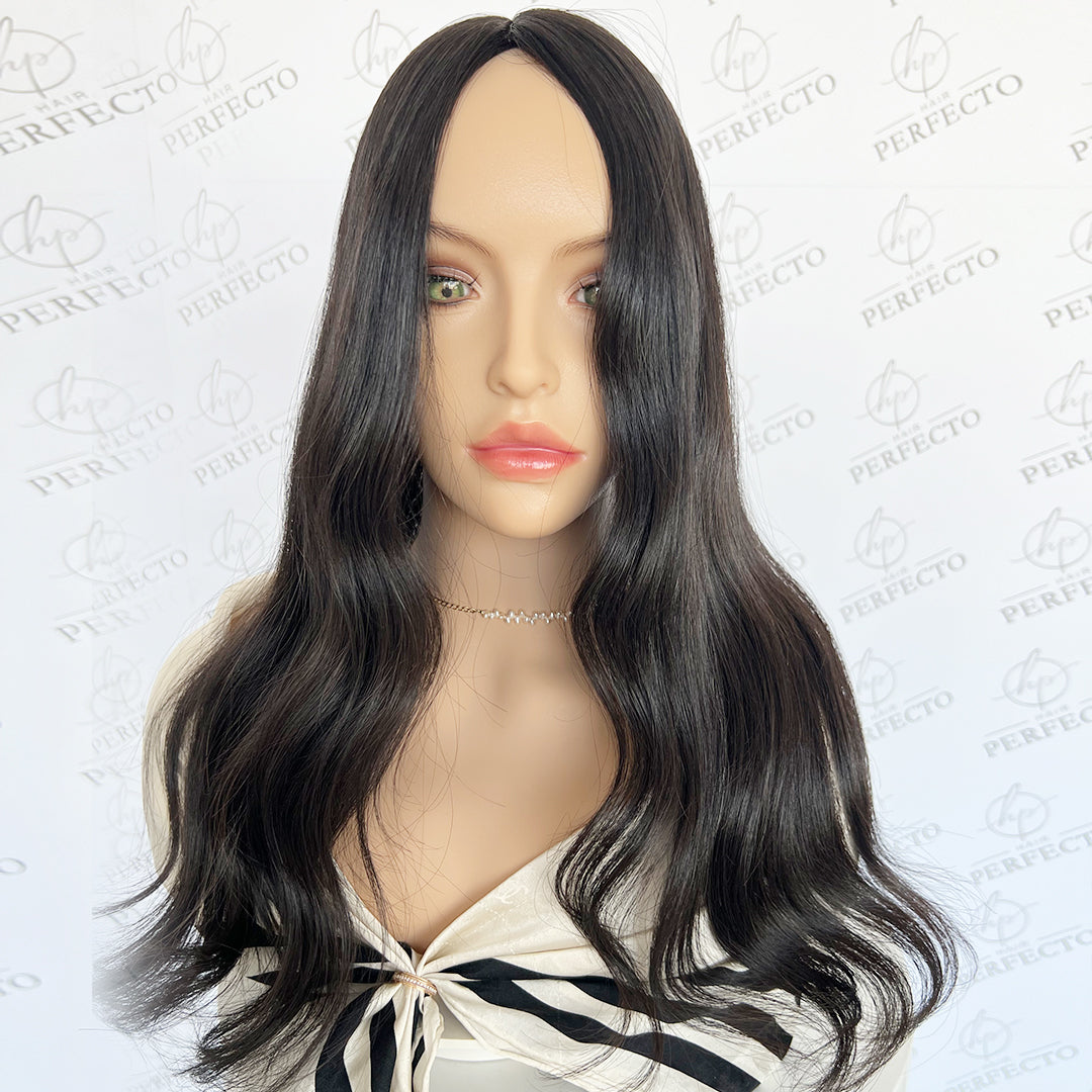 Premium Hair Toppers  Natural Black Hair 6*7 Silk Base - Lily