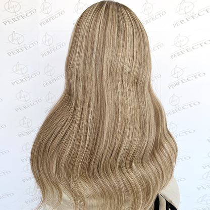 Silk Hair Toppers Ash Brown and Blonde Virgin Hair Pieces - Harmony