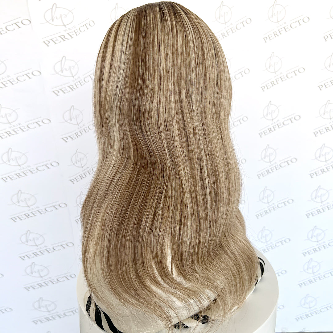 Silk Hair Toppers Ash Brown and Blonde Virgin Hair Pieces - Harmony