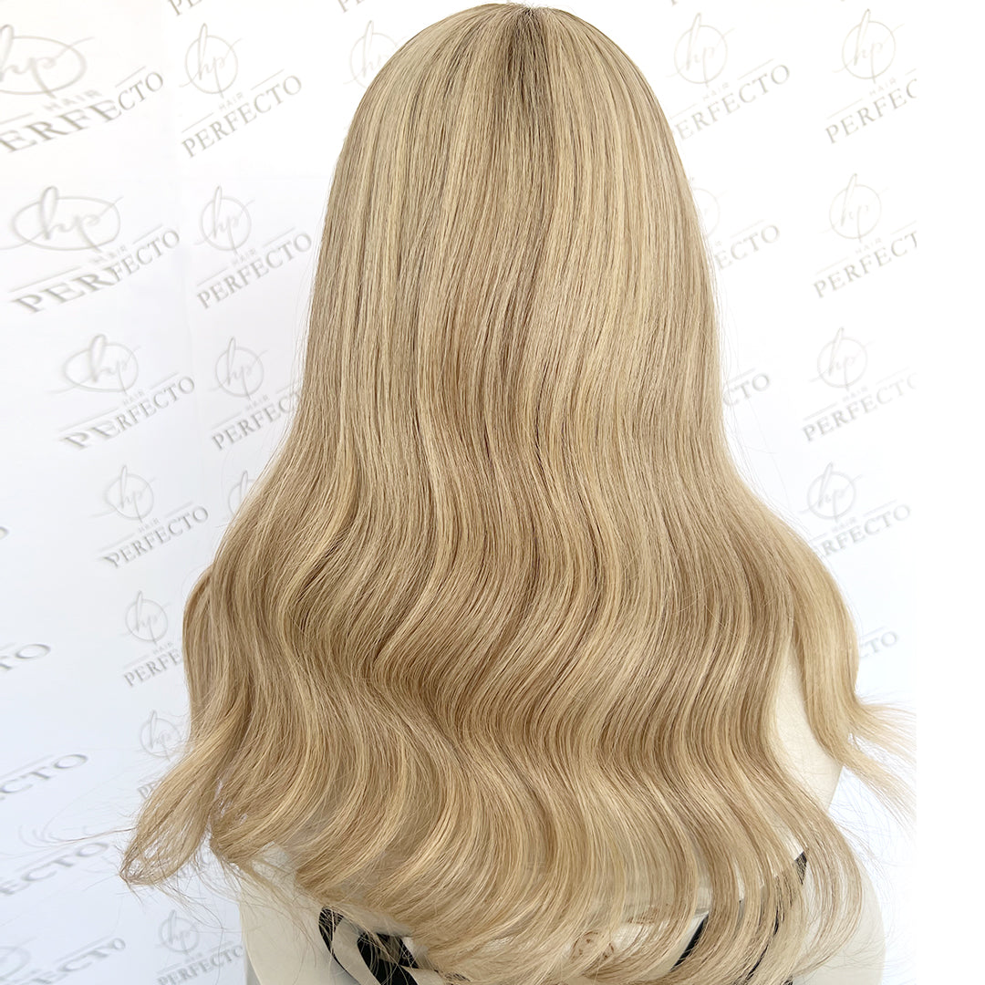 Best Silk Hair Toppers 8*8 Blonde Blend Highlight Virgin Hair Topper - Celestia