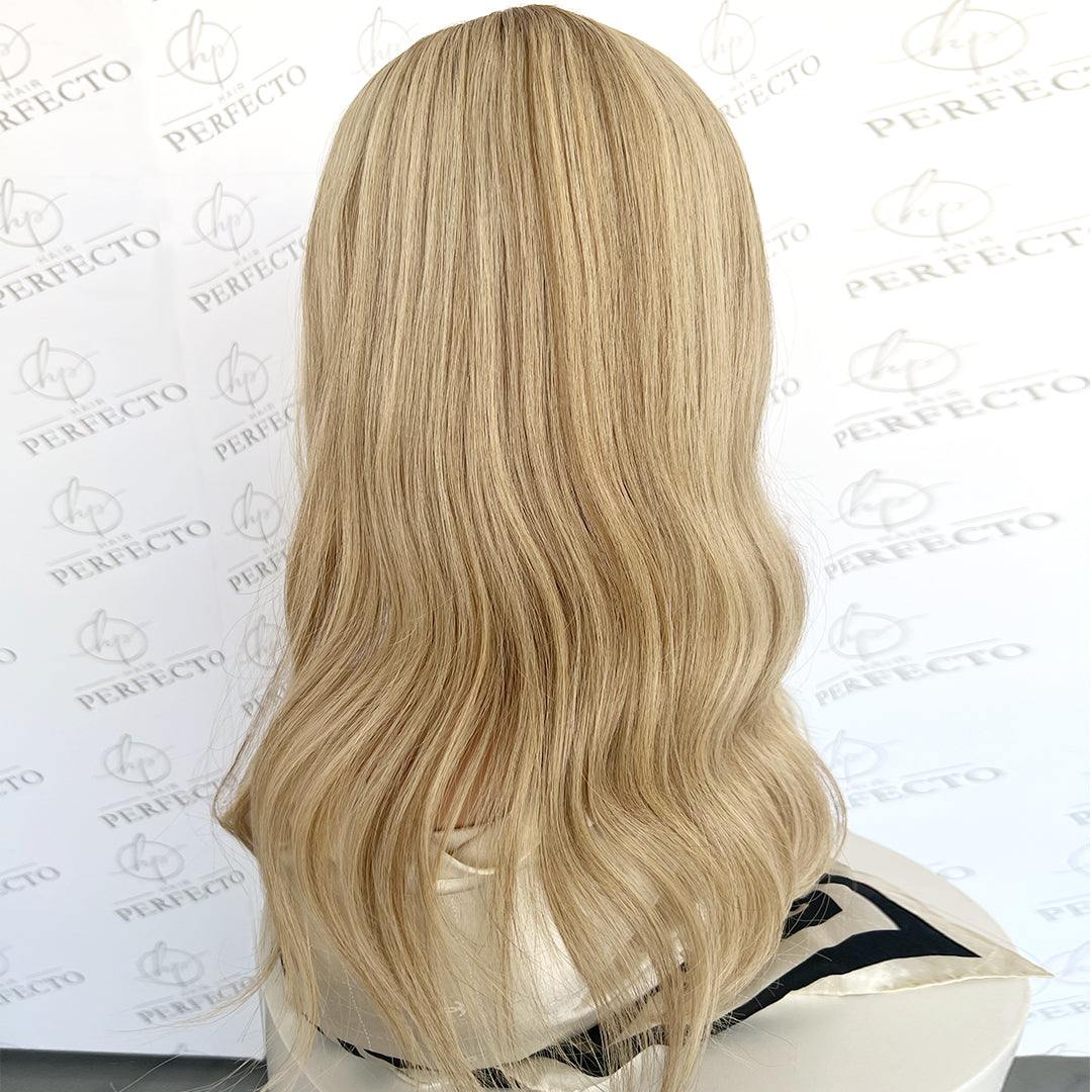 Best Silk Hair Toppers 8*8 Blonde Blend Highlight Virgin Hair Topper - Celestia