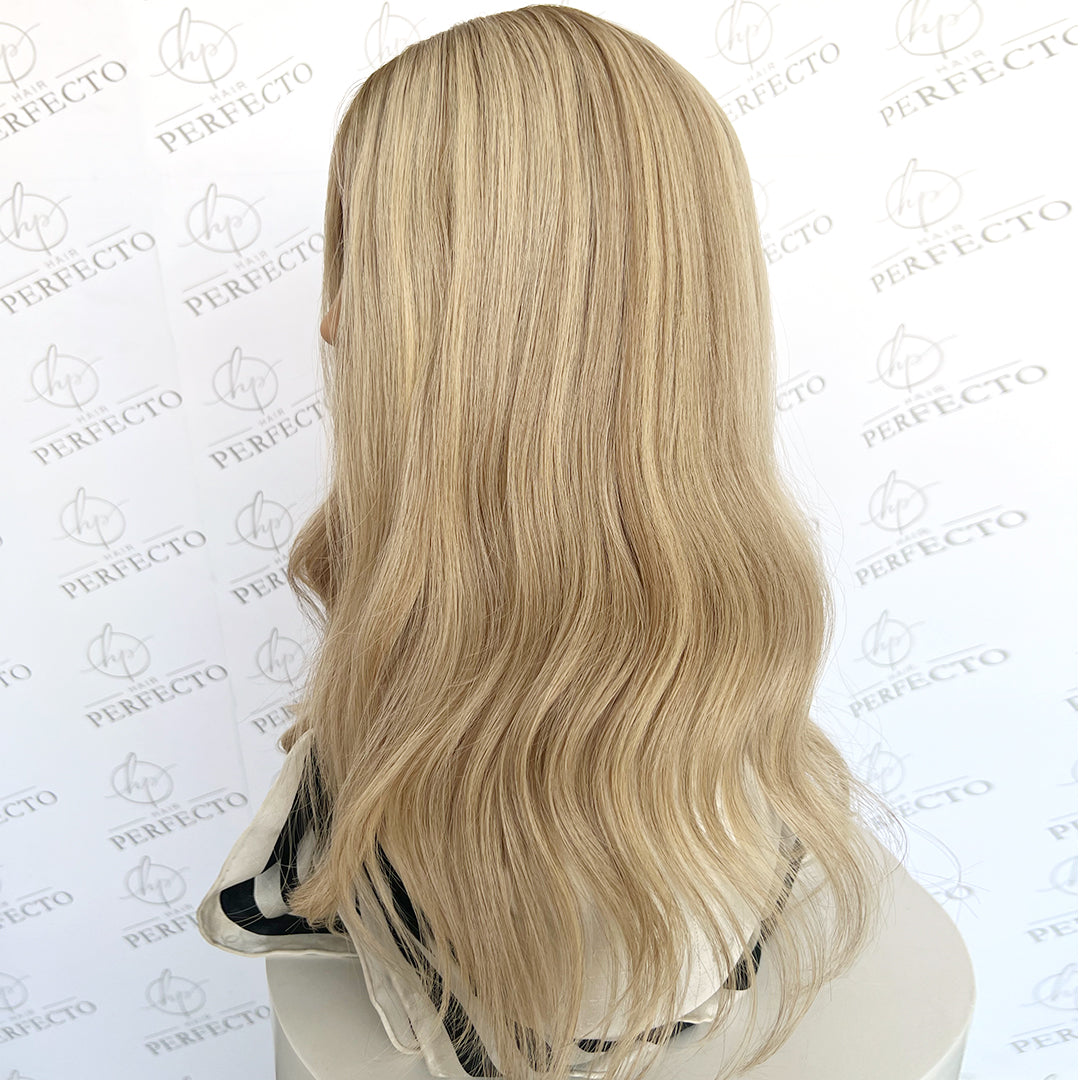 Best Silk Hair Toppers 8*8 Blonde Blend Highlight Virgin Hair Topper - Celestia