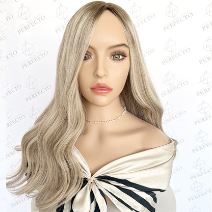 Silk Hair Toppers Ash Blonde Virgin Human Hair Topper - Aurora