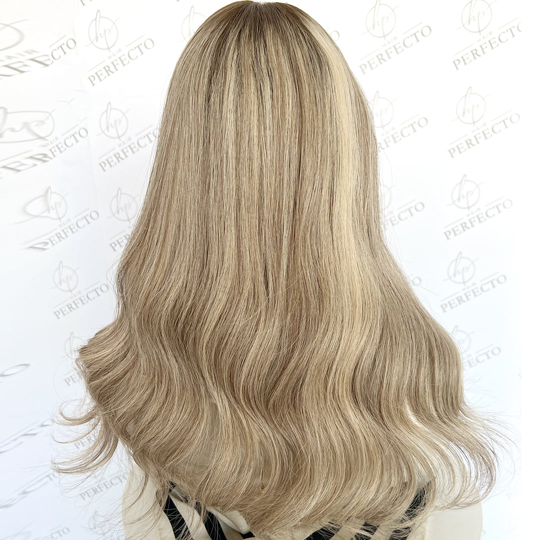 Silk Hair Toppers Ash Blonde Virgin Human Hair Topper - Aurora