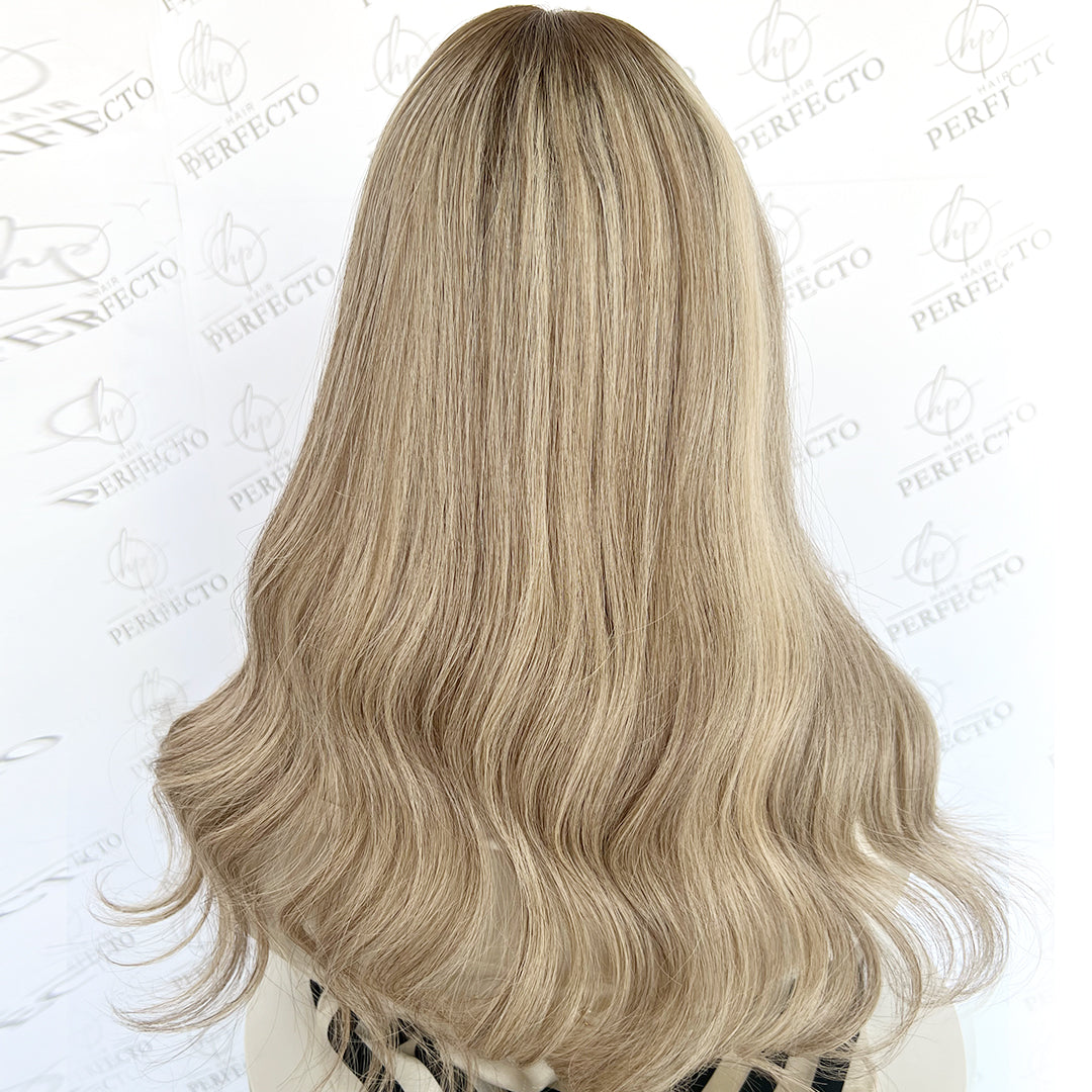 Silk Hair Toppers Ash Blonde Virgin Human Hair Topper - Aurora