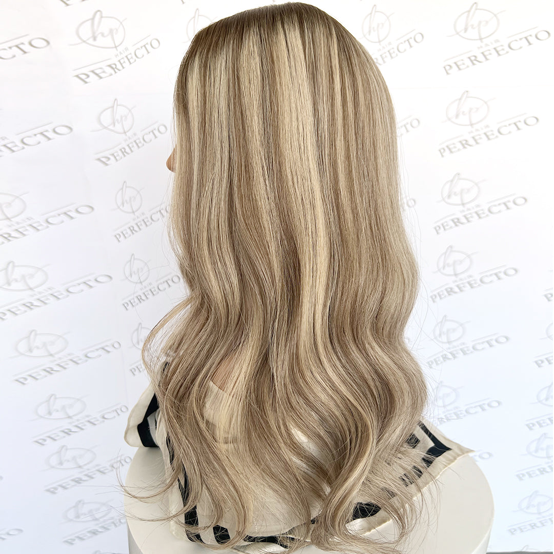 Silk Hair Toppers Ash Blonde Virgin Human Hair Topper - Aurora