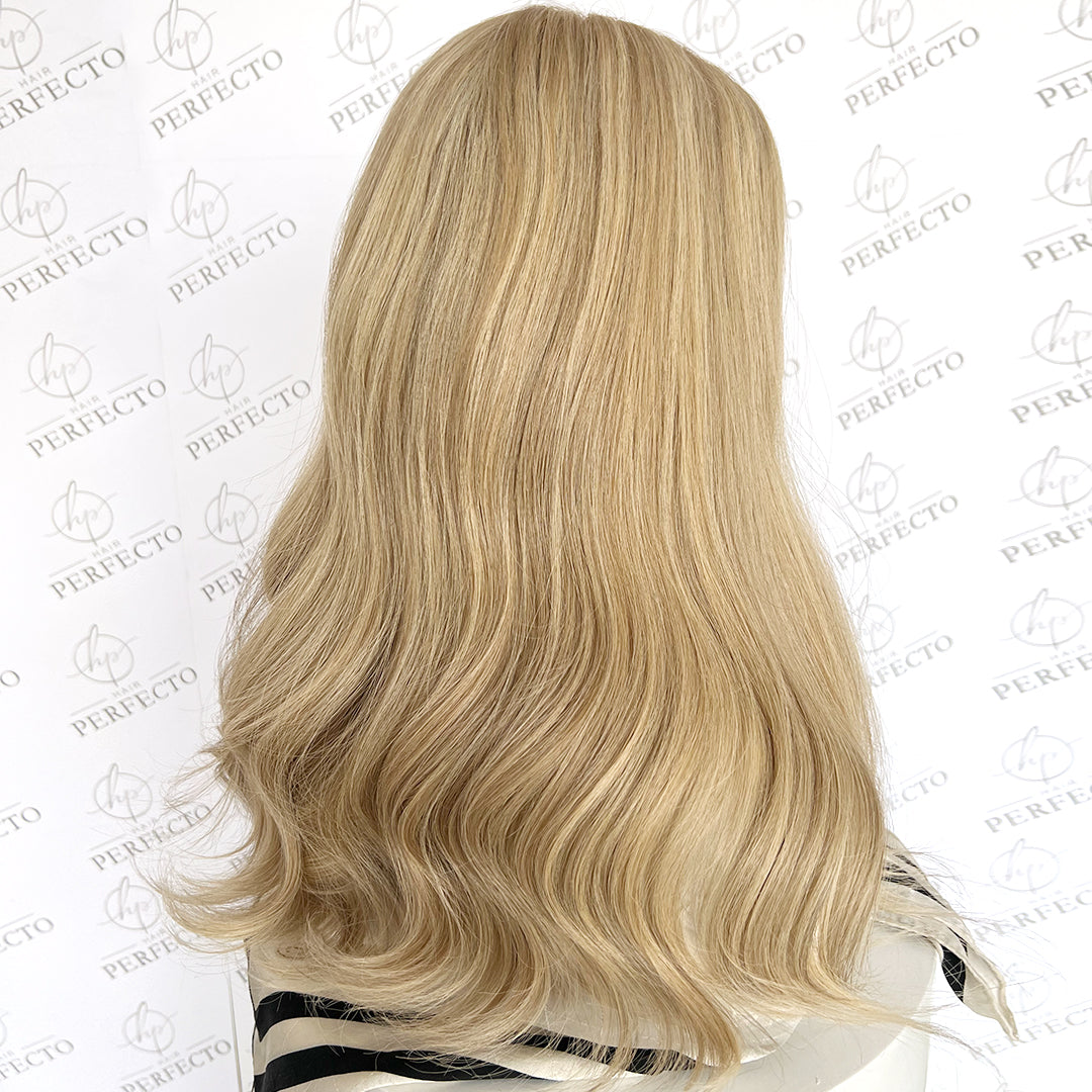 Premium Top Lace Wig Blonde  Blend Human Hair Wigs-Luna