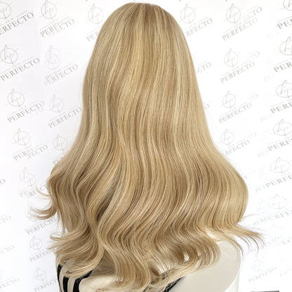 Premium Top Lace Wig Blonde  Blend Human Hair Wigs-Luna