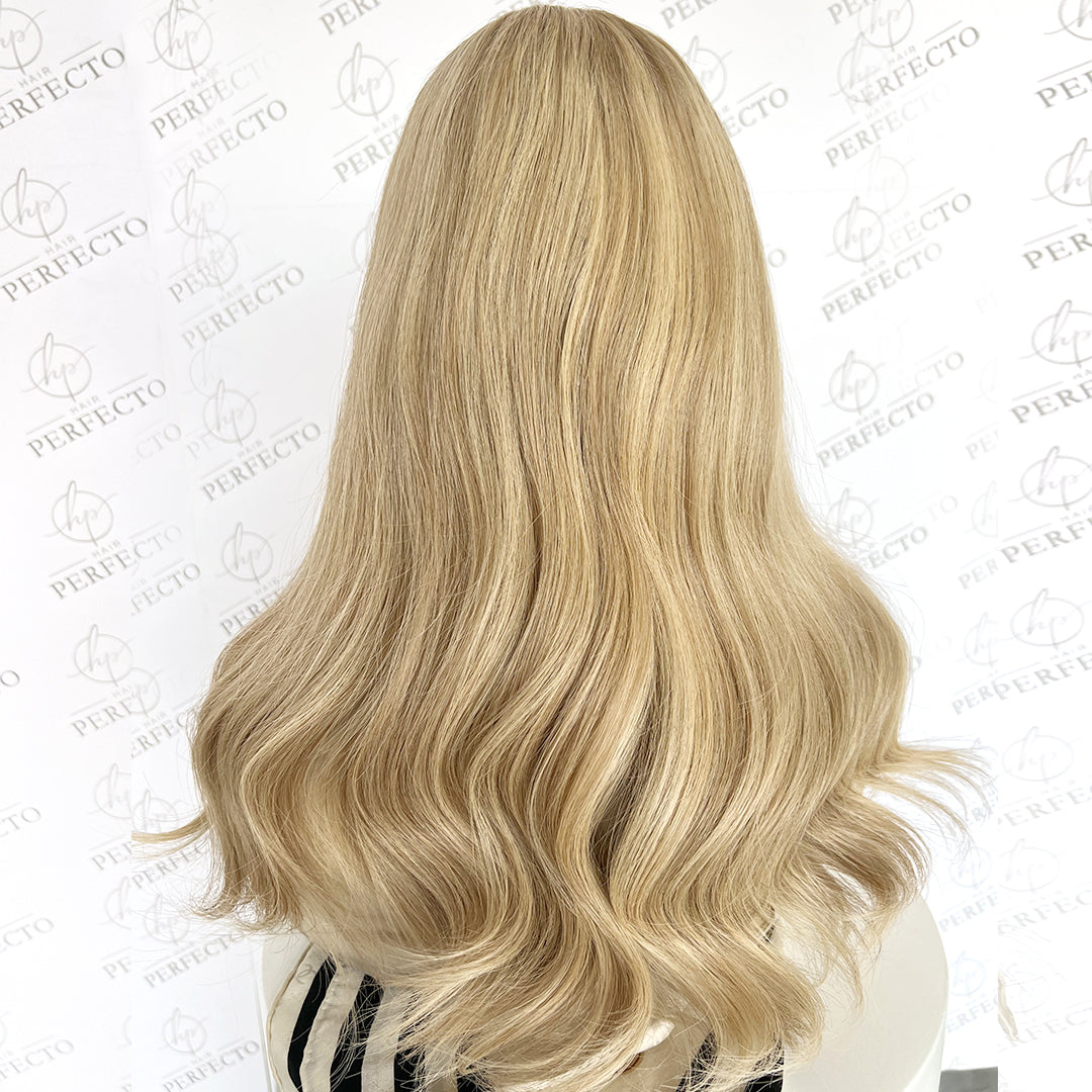 Premium Top Lace Wig Blonde  Blend Human Hair Wigs-Luna