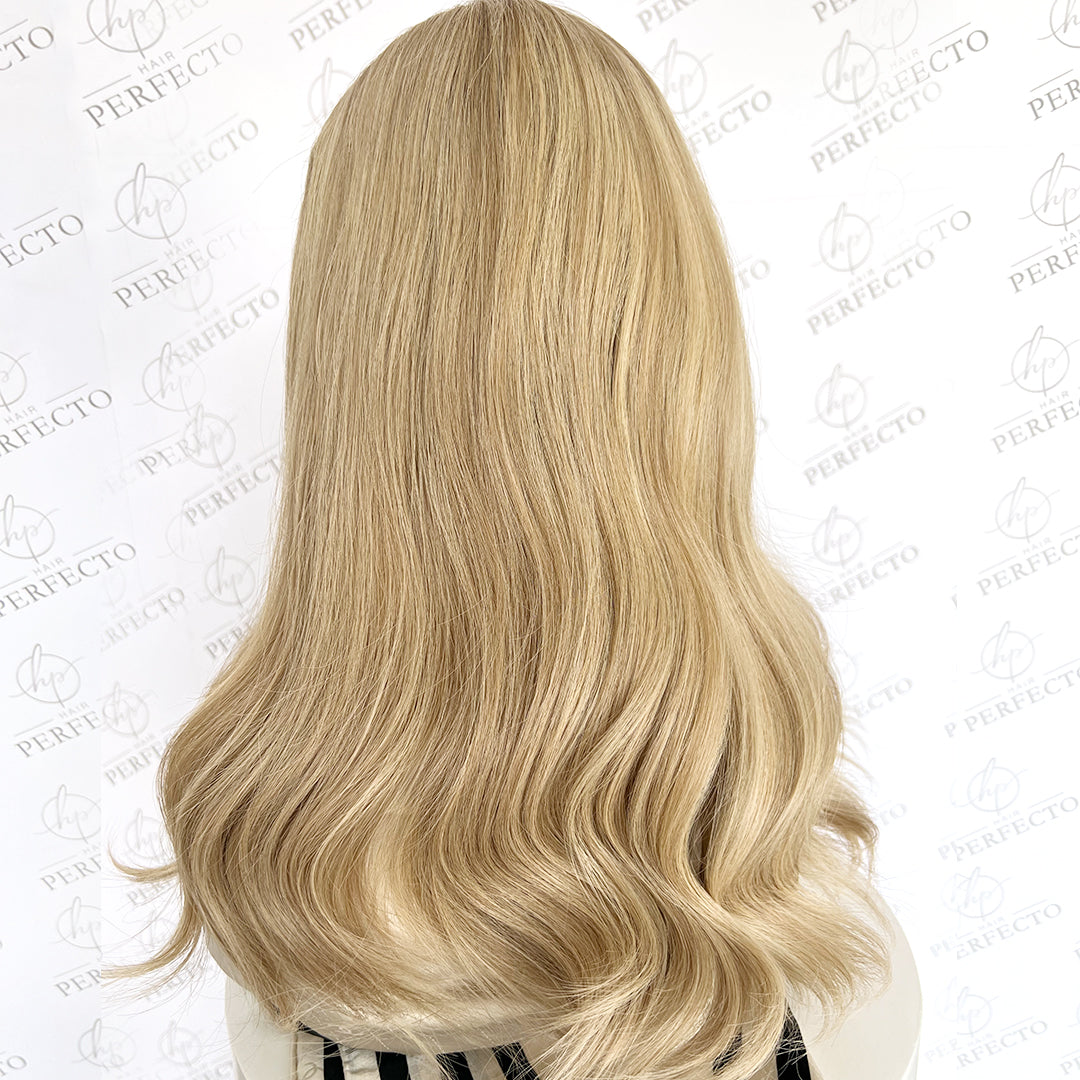Premium Top Lace Wig Blonde  Blend Human Hair Wigs-Luna