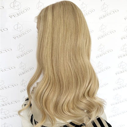 Premium Top Lace Wig Blonde  Blend Human Hair Wigs-Luna