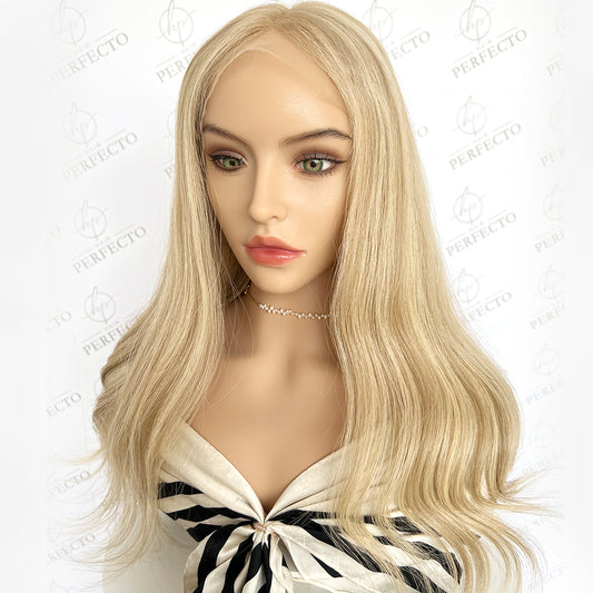 Premium Top Lace Wig Blonde  Blend Human Hair Wigs-Luna