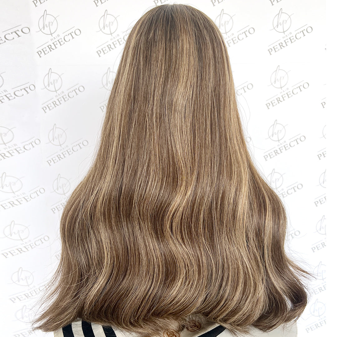 Wholesale Lace Top Human Hair Brown Blonde Highlights Wigs -Nova