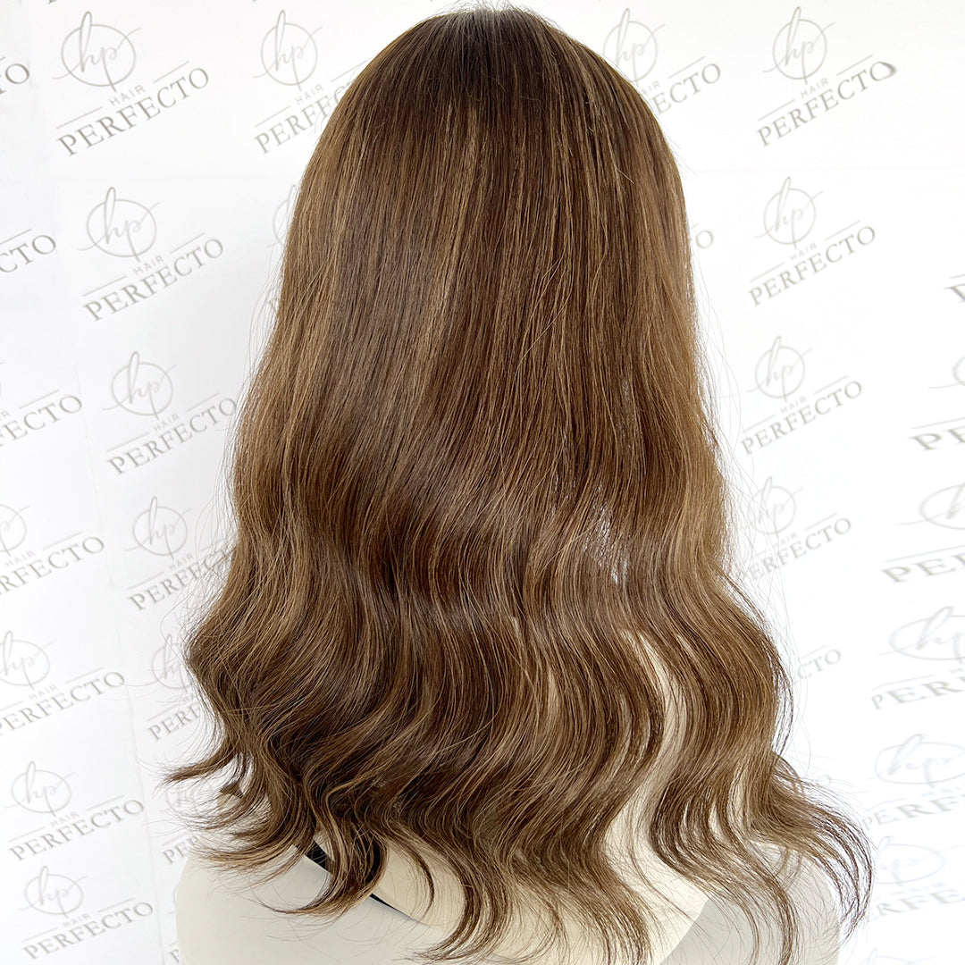 Premium Top Lace Ash Brown Virgin Human Hair Wigs -LuxeAsh