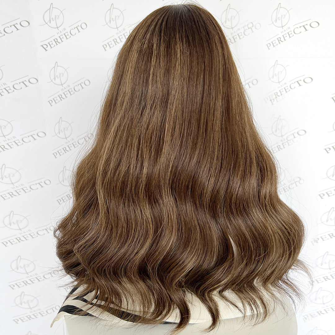 Premium Top Lace Ash Brown Virgin Human Hair Wigs -LuxeAsh