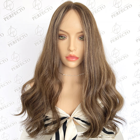 Premium Top Lace Ash Brown Virgin Human Hair Wigs -LuxeAsh