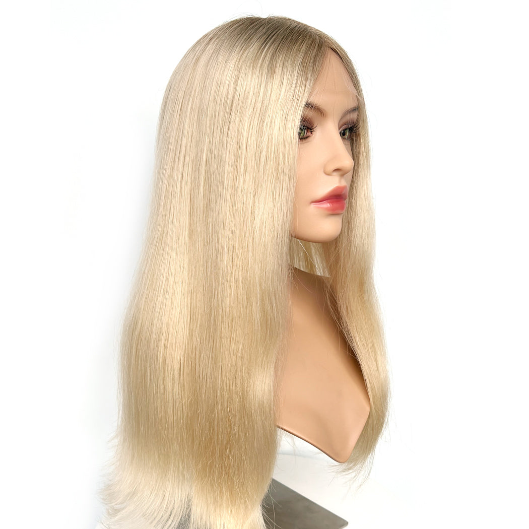 Top Lace Wig-22inch Rebecca Blonde Hair With Dark Root I hairperfecto