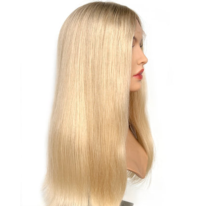 Top Lace Wig-22inch Rebecca Blonde Hair With Dark Root I hairperfecto