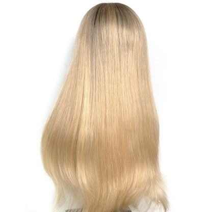 Top Lace Wig-22inch Rebecca Blonde Hair With Dark Root I hairperfecto