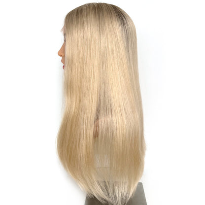 Top Lace Wig-22inch Rebecca Blonde Hair With Dark Root I hairperfecto