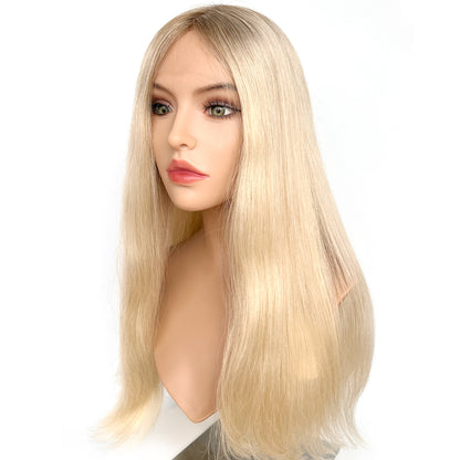 Top Lace Wig-22inch Rebecca Blonde Hair With Dark Root I hairperfecto