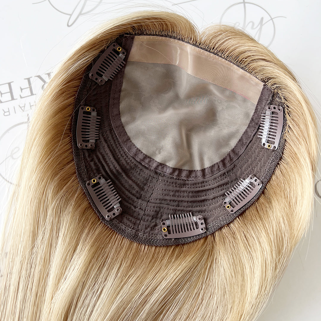 Best Human  Hair Toppers For Hair Loss 6*6 Silk Base -Aura