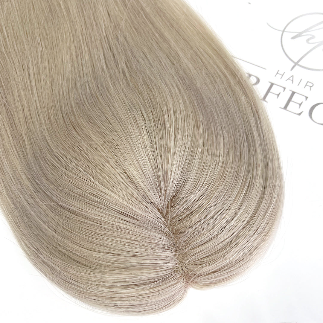 Premium Human Hair Toppers  for Women 3"x5" Grey hair Topper