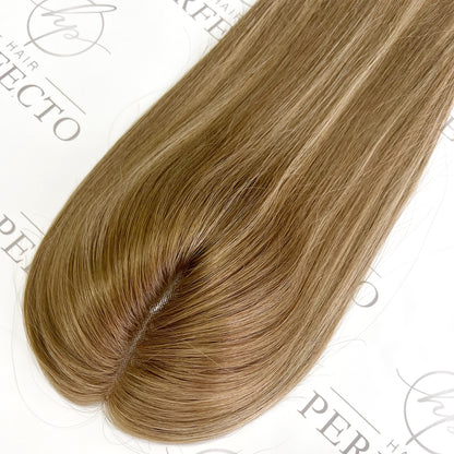 100% Human Hair Toppers For Women 3"x5" Mono Base Hightlight Hair