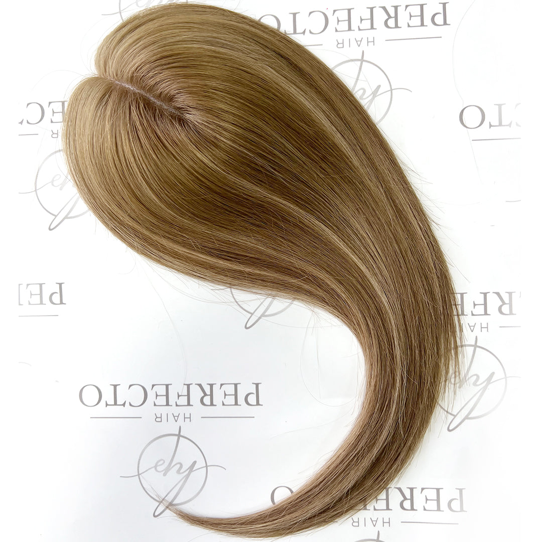 100% Human Hair Toppers For Women 3"x5" Mono Base Hightlight Hair