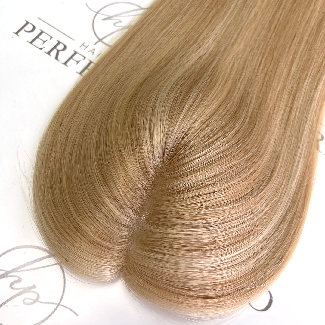 Blonde Human Hair Toppers 3"*5" Female Hair Pieces