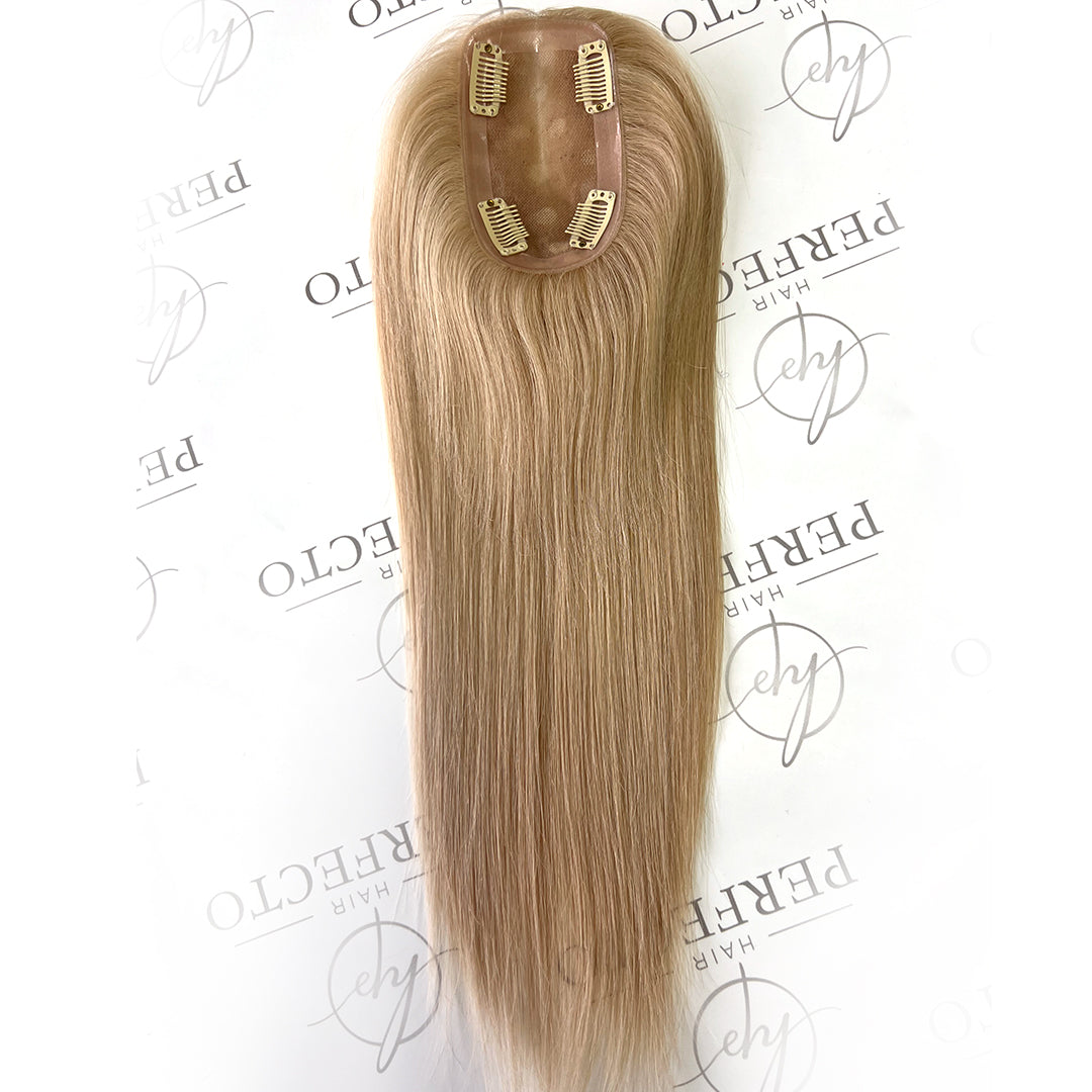 Blonde Human Hair Toppers 3"*5" Female Hair Pieces