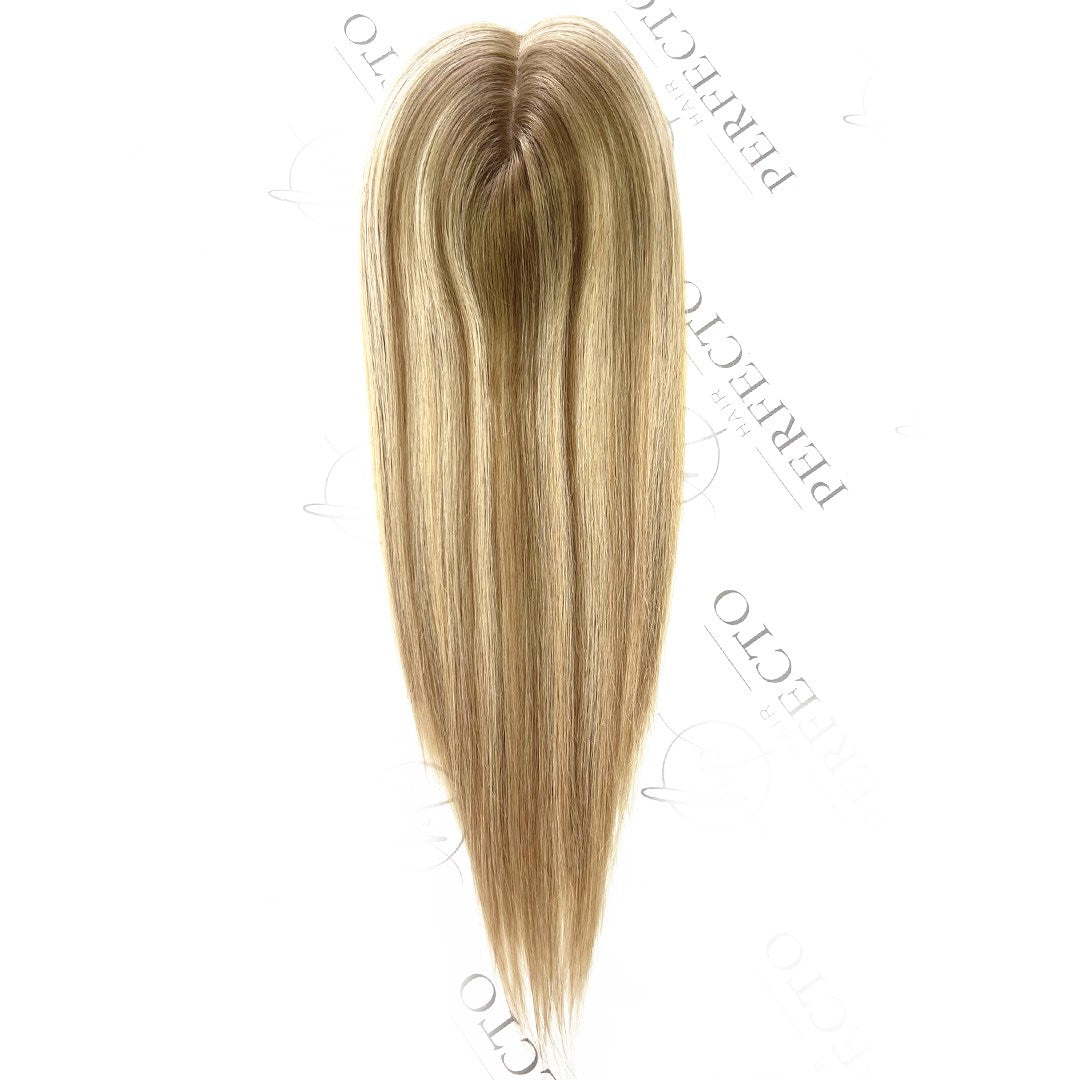 Human Hair Toppers For Women 3x5 Blonde Balayage Color Hair Toppers