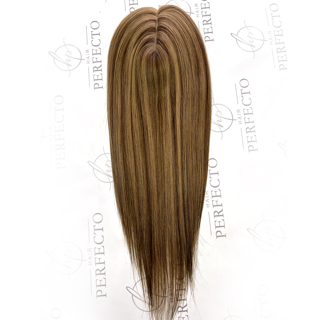 Brown Piano Color 3*5" Hair Toppers 16Inch Mono Base Hairpieces