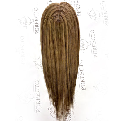 Brown Piano Color 3*5" Hair Toppers 16Inch Mono Base Hairpieces