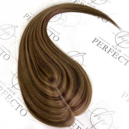 Brown Piano Color 3*5" Hair Toppers 16Inch Mono Base Hairpieces