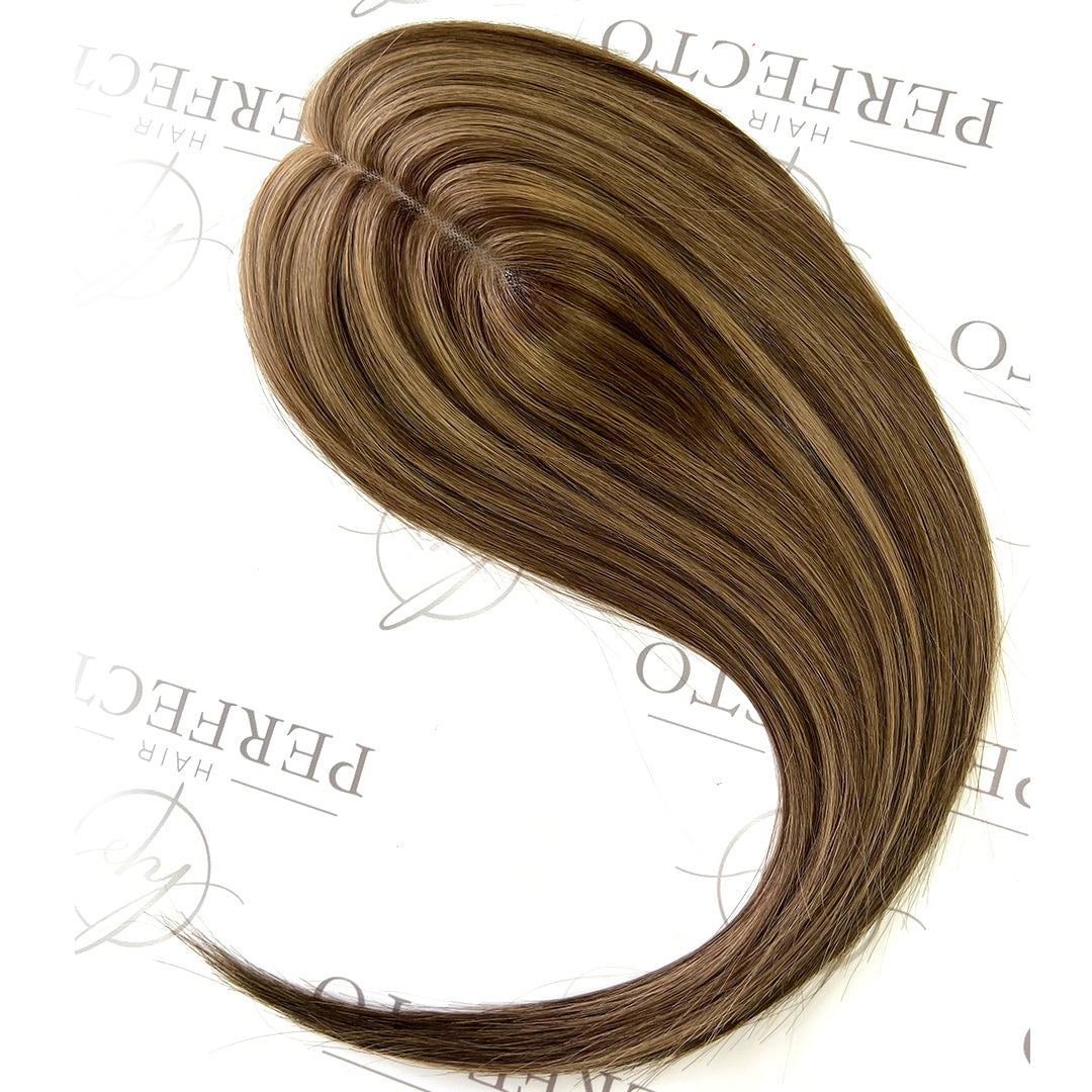 Brown Piano Color 3*5" Hair Toppers 16Inch Mono Base Hairpieces